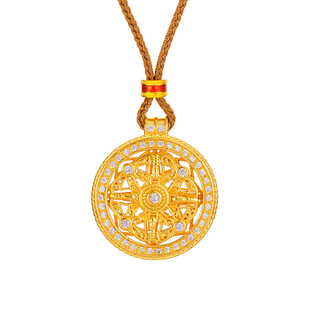 小红书抖音韦雪同款点钻可旋转金刚杵十字架八宝罗盘吊坠编绳项链