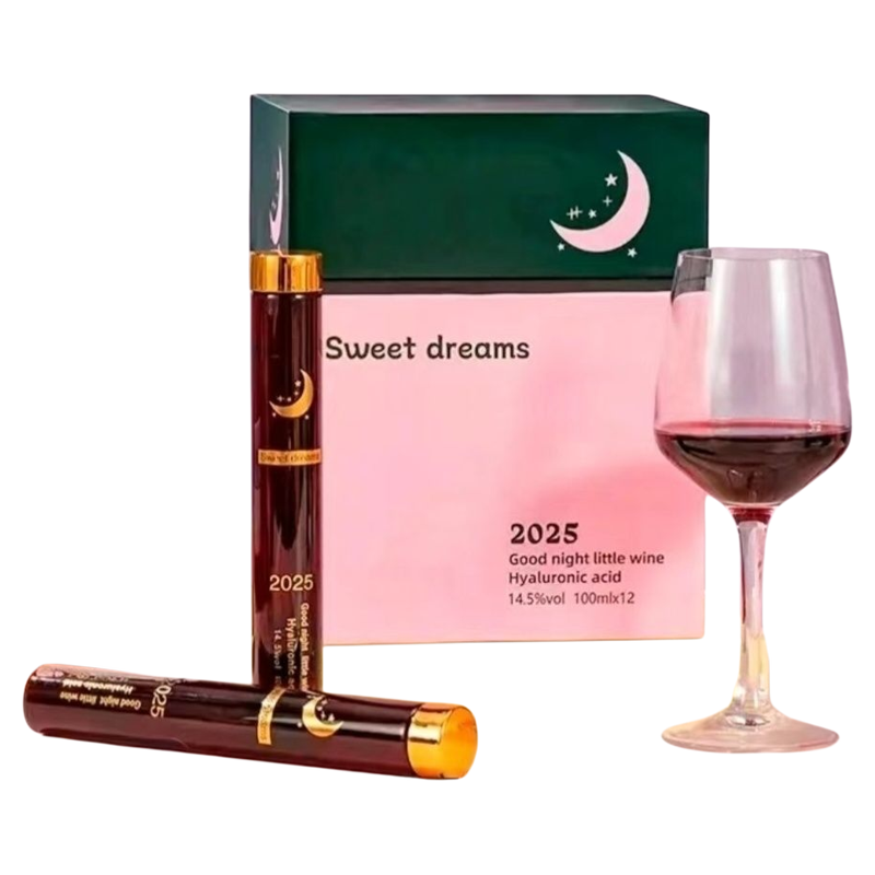 澳洲单管红酒小瓶装小酒微醺玻尿酸晚安女士礼盒红酒100mL*12支