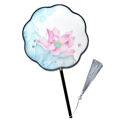 精品熟绢团扇【日本进口真丝绢】