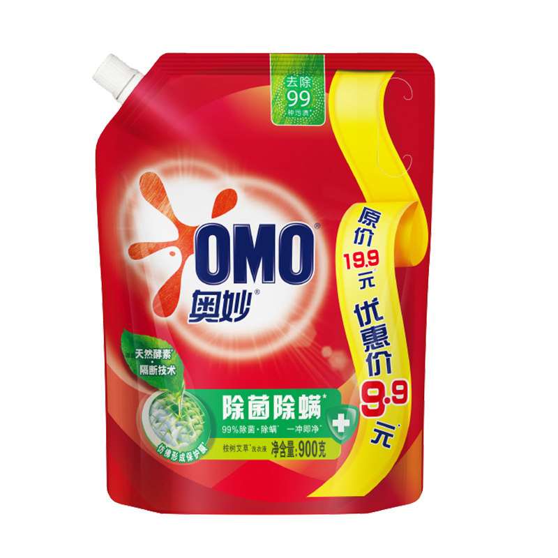 妙袋装补充装洗衣液除菌除螨900g