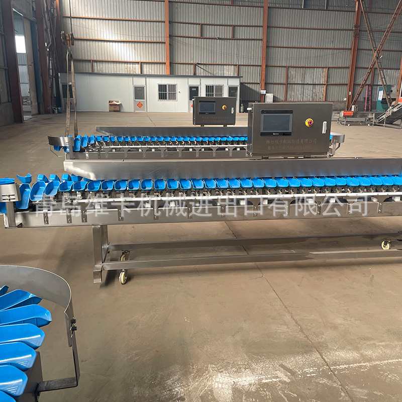 鸡爪鸡翅翅根分级机 料盒翻盘式重量分选机 鸡大腿分选设备