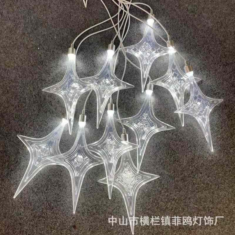 婚庆道具透明亚克力10头幸运星星吊灯空中吊顶装饰满天星灯串批发