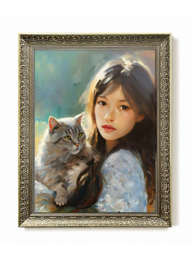 二狗姑娘人像定制肖像油画