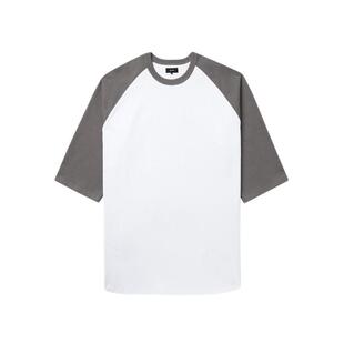 BEAMS男装插肩袖T恤新款活力少年感宽松拼色半袖040150XM