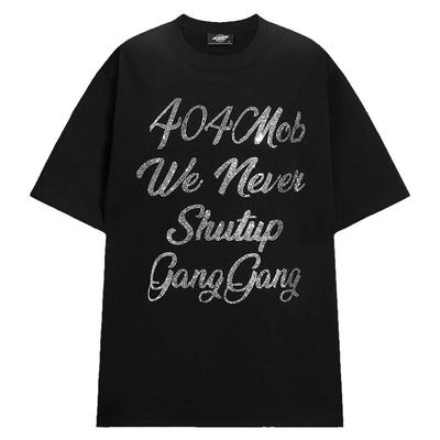 404MOB烫钻短袖T恤上衣情侣