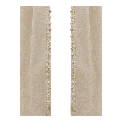 法式雪尼尔田园成品窗帘奶油风数码印花公主风飘窗帘遮光2025新款