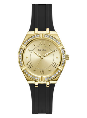 GUESS黑金镶钻石英女表
