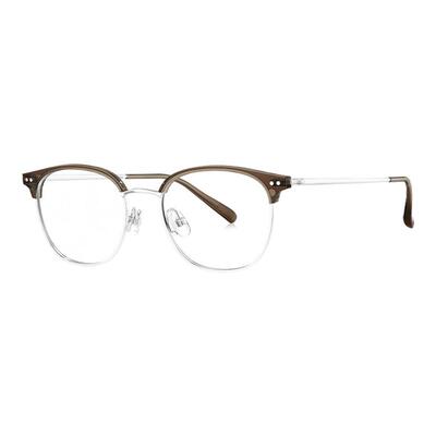 QINA亓那舒适钛架半框眉架近视眼镜女款可配度数商务镜男QA6011