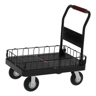 拉货小推车平板拖车可折叠家用带围栏快递手推车拉车轻便捷搬运车