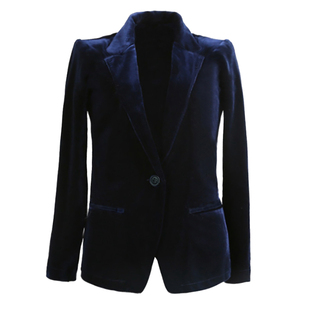 2023春秋新款女装金丝绒外套女高端欧美休闲西装韩国绒小西服上衣