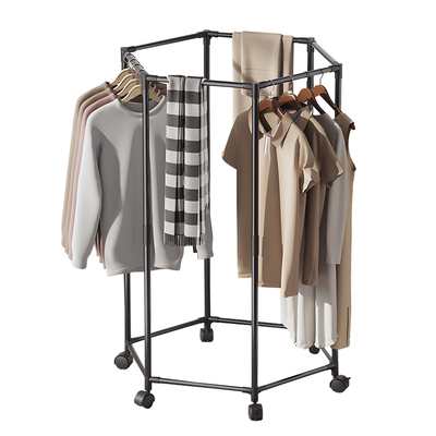 新款六边形晾衣架落地式可移动