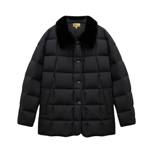 INSUN恩裳冬季水貂领长白山鹅绒羽绒服