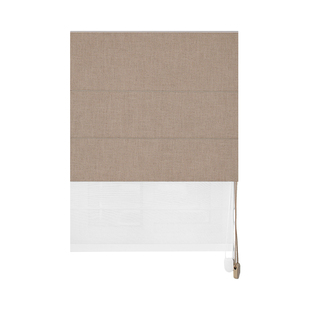 喜杏电动双层日夜罗马帘遮光棉麻窗帘卧室客厅遮阳打孔卷帘升降帘