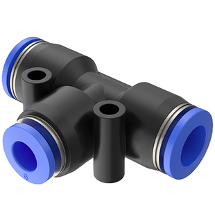 气动气管快插快接快速接头PE4/6/8/10/12/14/16mm软管T型三通接头