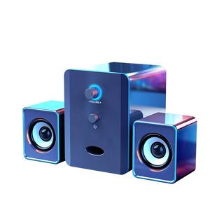 电脑音响usb一线通台式家用音箱低音炮带麦克风一体桌面有线小型