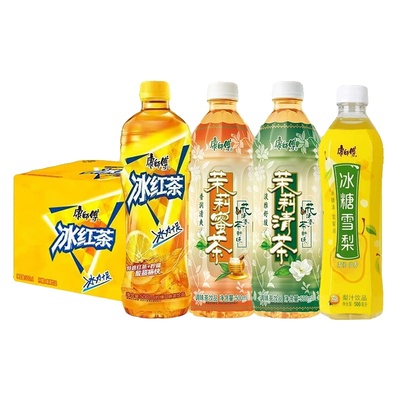 康师傅饮料冰红茶500ml整箱批发12瓶经典口味便携囤货果味茶饮品
