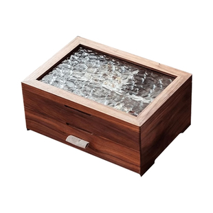 胡桃木首饰收纳盒大容量新婚礼物双层中式木质戒指项链盒复古高档