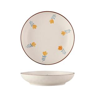 复古陶瓷盘子碗家用2026新款装菜圆盘深盘高级感碟子餐盘餐具菜盘