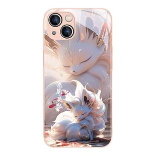 适用苹果15pro手机壳九尾灵狐iPhone14/16狐狸ip12mini中国风11promax高级感xr秋冬13女生xs玻璃xsmax镜面x/8