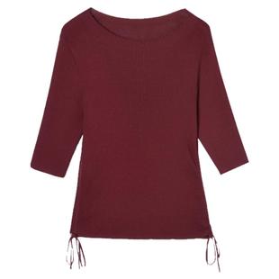 2025年秋装Outlets专柜 GZ系列侧边抽绳系带上衣高弹修身针织衫女