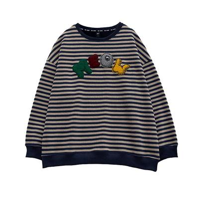 圆领潮牌条纹时尚加绒卫衣a02