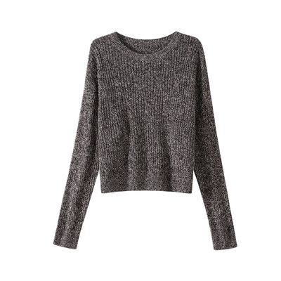 OSA圆领宽松慵懒感扭花针织衫