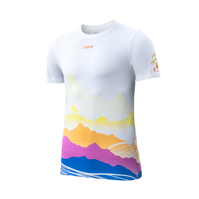 UTO男士国风印花吸湿透气运动T恤