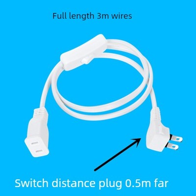 双孔扁线双芯电源延长线带开关2插头插座吊扇接线板电扇延长线