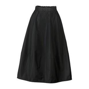MORDORF黑色塔夫绸灯笼半身裙女夏季复古松紧腰宽松A字百搭蓬蓬裙
