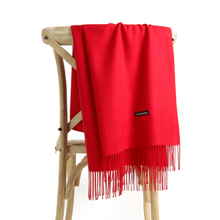 兆雪荣开门红年会红围巾中国红定制logo刺绣大红色围巾活动礼品