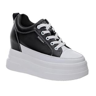 圣恩熙真皮正品鞋子女2025新款爆款女士轻便休闲增高鞋热销小白鞋