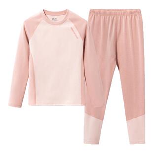 树本熊儿童保暖内衣套装秋冬新款德绒男女童打底睡衣青少年秋衣裤