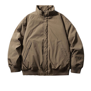 纯色简约立领白鸭绒羽绒服冬季男生2026新款宽松百搭学生加厚外套