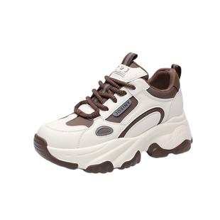 卓诗尼2025秋冬新款厚底运动鞋女加绒时尚舒适老爹鞋女百搭休闲鞋