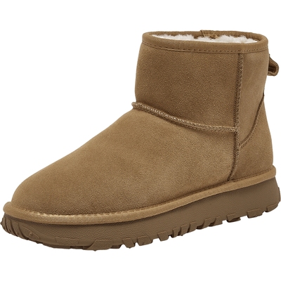 百思图2025冬季新款商场同款雪地靴简约户外休闲男短靴25008DD5