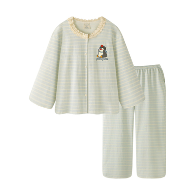 纯棉睡衣女款甜美春秋长袖家居服