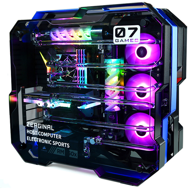 炽果 ZC-07分体式水冷全铝钢化玻璃异型大机箱磁动力抖音支持4090
