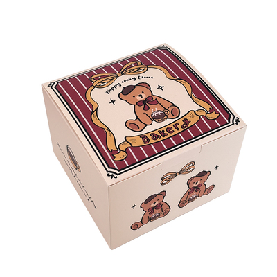 法式复古小熊翻盖盒饼干包装盒