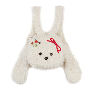 杨二大梦原创泰迪小狗双肩包毛绒可爱女生单肩包女春季可爱卡通包