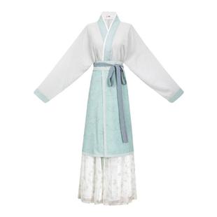 花朝记｜青荠｜宋制汉服飞机袖旋裙两片裙一片式褶裙清新田园日常