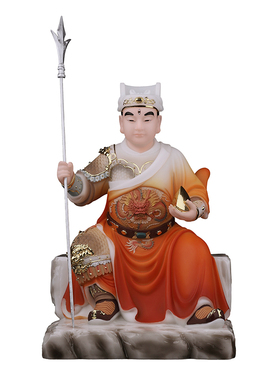 典藏汉白玉仿瓷华光大帝神像中式客厅马元帅马天君彩绘华光摆件