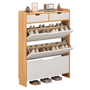 实木翻斗鞋柜家用门口窄款收纳玄关柜置物柜定制17cm入户超薄鞋架