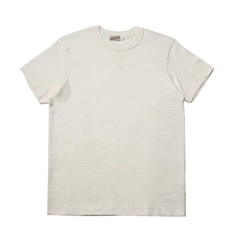 NON STOCK 300g重磅美式复古竹节纯棉短袖T恤衫 男士素色运动TEE