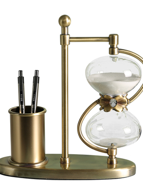 创意铁艺玻璃计时器办公流沙摆件