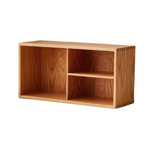 实木桌面置物架橡木桌上书架简约家用餐边柜台面杯架收纳架储物架