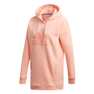 Adidas/阿迪达斯 新款女子加绒运动中长款连帽套头卫衣DX7964