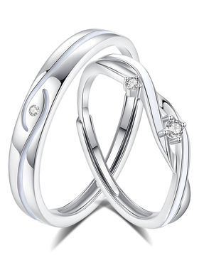 vana交织情侣荧光戒指纯银