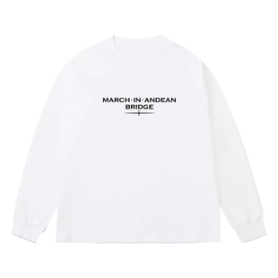 田栩宁同款美式字母黑色长袖t恤男秋冬季宽松设计感潮牌上衣服