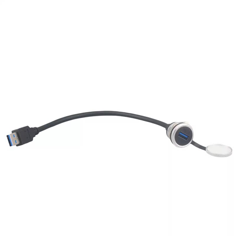 圆形USB3.0模块带线数据传输公转母延长线设备安装转换线直通插座