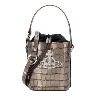 Vivienne Westwood/西太后 女士压花鳄鱼纹皮革水桶包银泰 300217